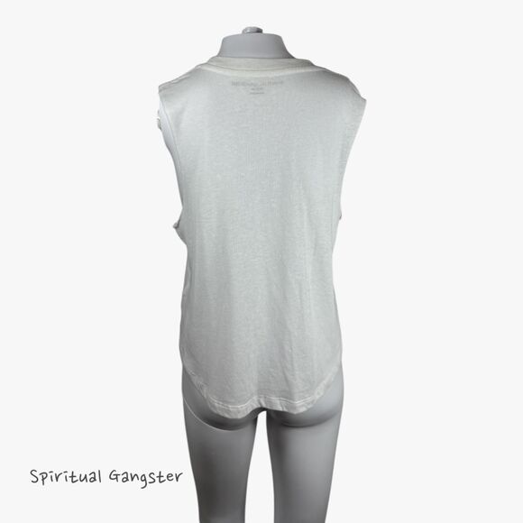 Spiritual Gangster Women's Eternal Optimist Crop Tank Top in White Sz M Preppy - Picture 3 of 7